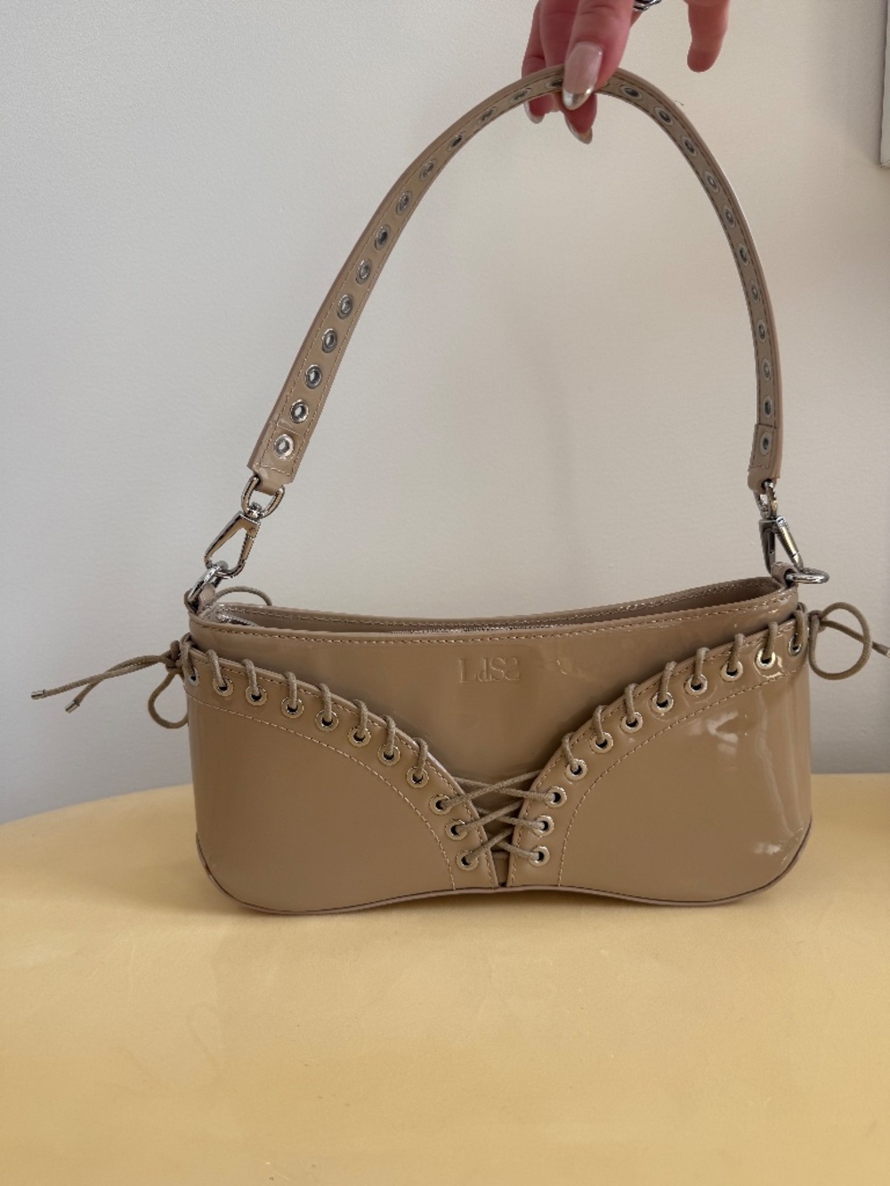 Lace-Up Patent Mini Bag